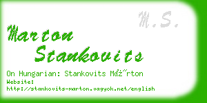 marton stankovits business card